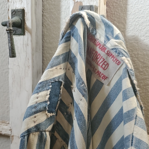 Magnolia Pearl Striped Miner's Denim Artist Coat